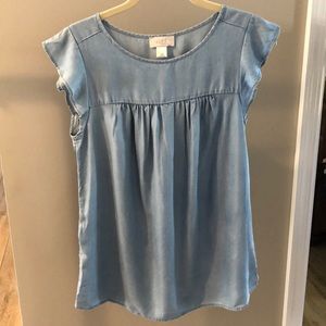XS Chambray Sleeveless Top | Loft